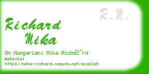 richard mika business card